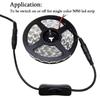Black White Female Male Power Cable DC 12V Inline 304 Switch DC Connector  LED Strip Light