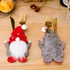 Gnome Doll Christmas Cutlery Holder Knife Fork Pocket Bag Faceless Doll Knife Fork Set Bag Tableware Cover New Year Dinner Decor