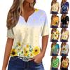 Women's Fashion Casual Short Sleeve Floral Print Top
