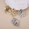 Retro Exaggerated Metal Hollowed-out Leaf Personalized Stud Earrings with a Niche Design Sense for Women