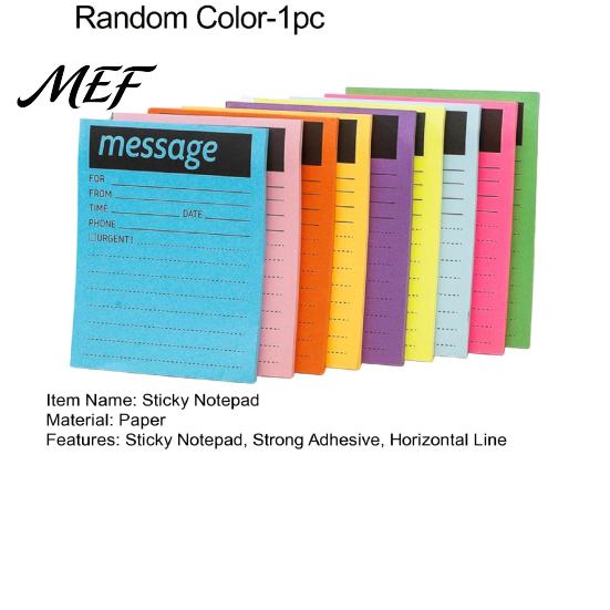 Thick Paper Sticky Labels Fluorescent Horizontal Line Notepad, Strong Adhesive Removable Memo Notepads Pad, Multi-color Lined for Organizing Notes And