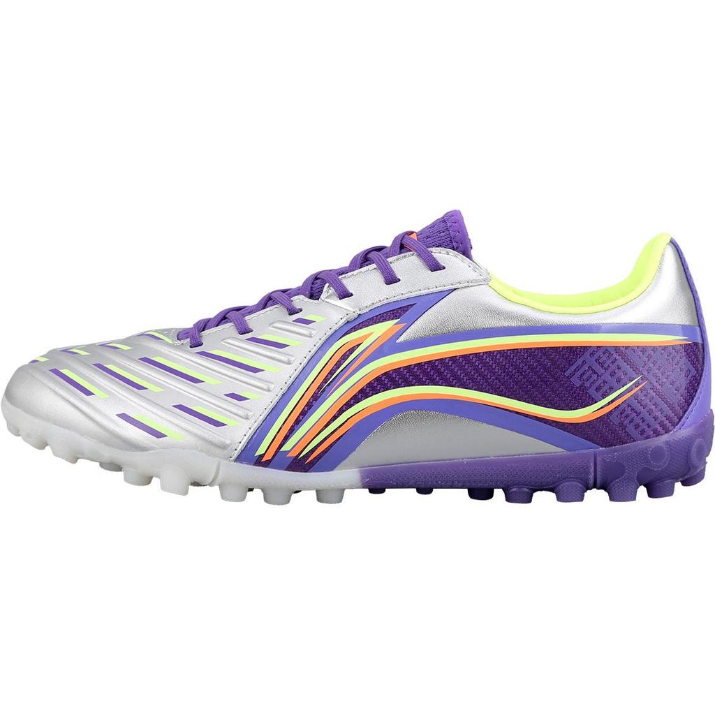 Li Ning Брокат Turf TF Turf Firm Ground, Футбольные бутсы для искусственного газона Мужские Фиолетовый Серебряный YSTT021-3