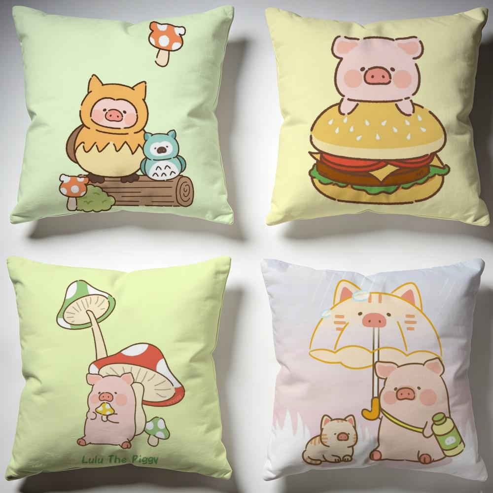 Hot LLulu Piges Cushion Cover Stylish Washable Pillow Cover Ideal for Couch Bedroom Car Decoration