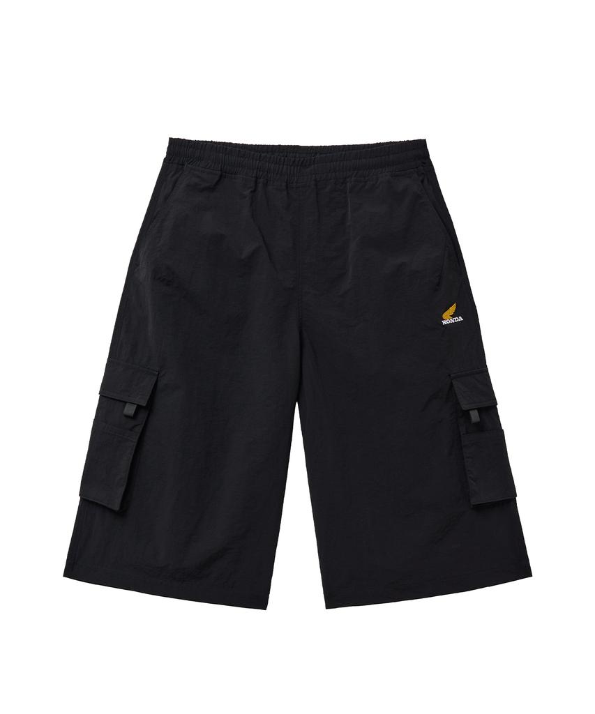 PHYPS MOTORCYCLE Nylon Cargo Bermuda Shorts Black