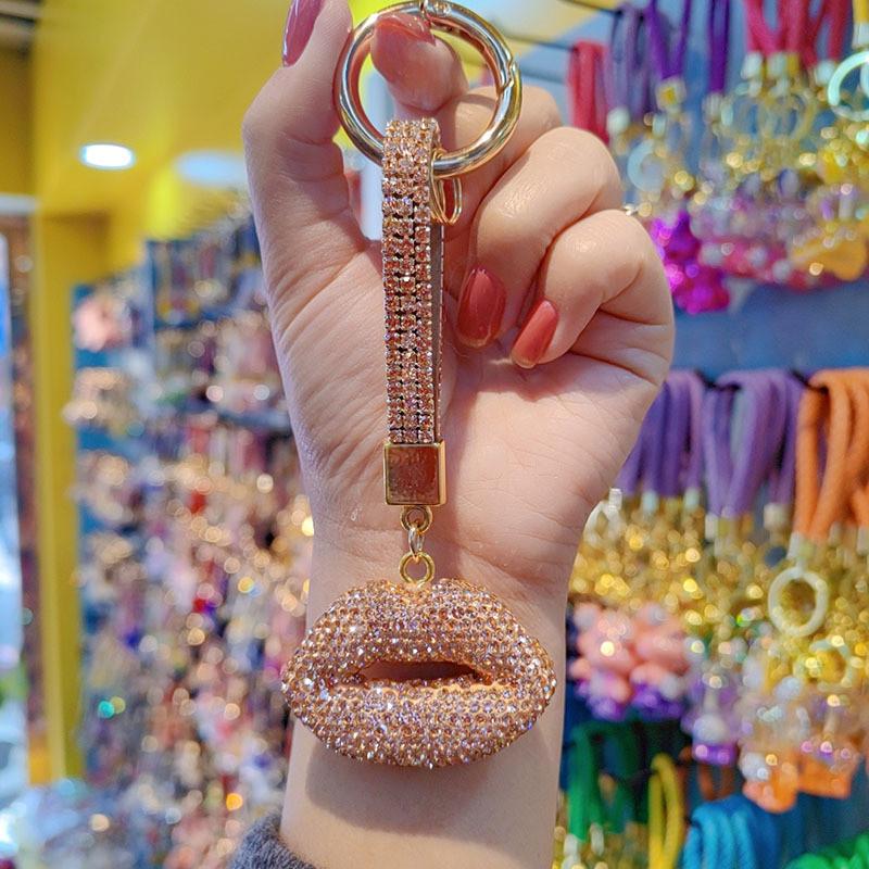 Lip Shape Key Organizer With Sparkling Czech Diamonds For Party And Holiday Gifts