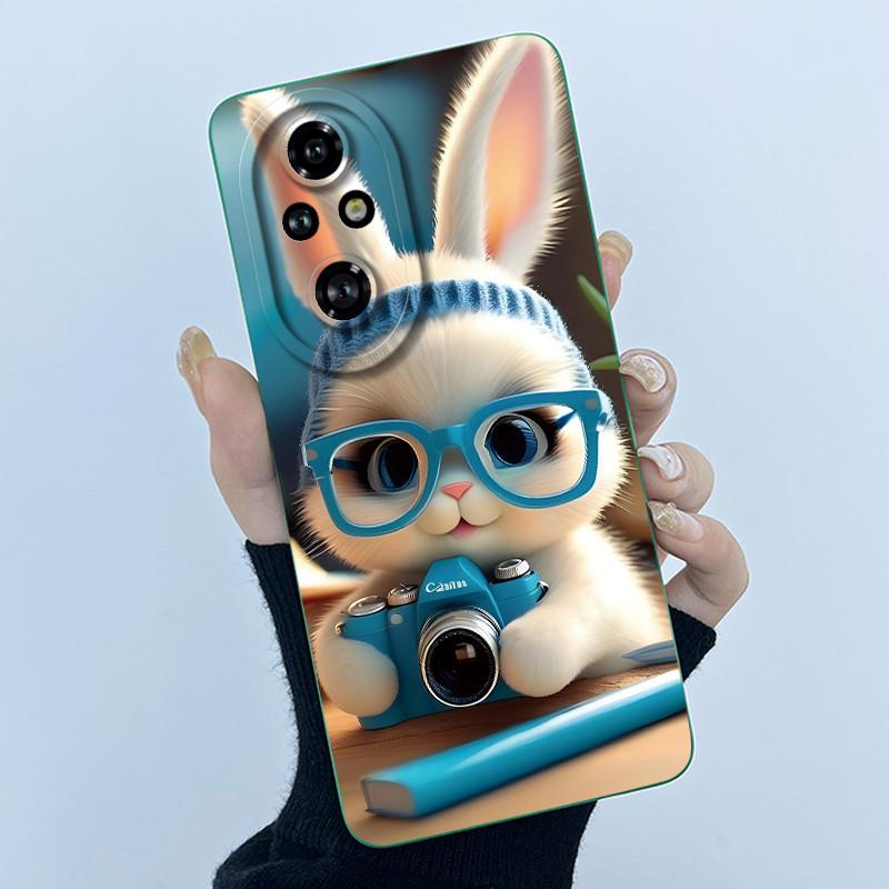 Мультяшный чехол для Honor 200 100 Honor200 Honor100 Pro Lite 5G, жидкий силикон, защита объектива камеры, чехол для телефона, мягкая задняя крышка