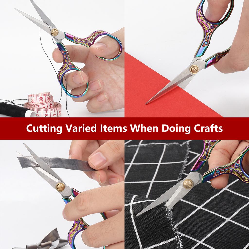 1/2 упаковки, ножницы в стиле ретро из нержавеющей стали, швейная машина, профессиональные ножницы для резки ткани, сделай сам, ручная работа, портновские ножницы с заостренной нитью