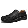 Fashion Outdoor Leather Men Sneakers Slip On Casual Shoes Handmade Man Walking Shoes Light Loafers Moccasins Comfortable Hiking Footwear