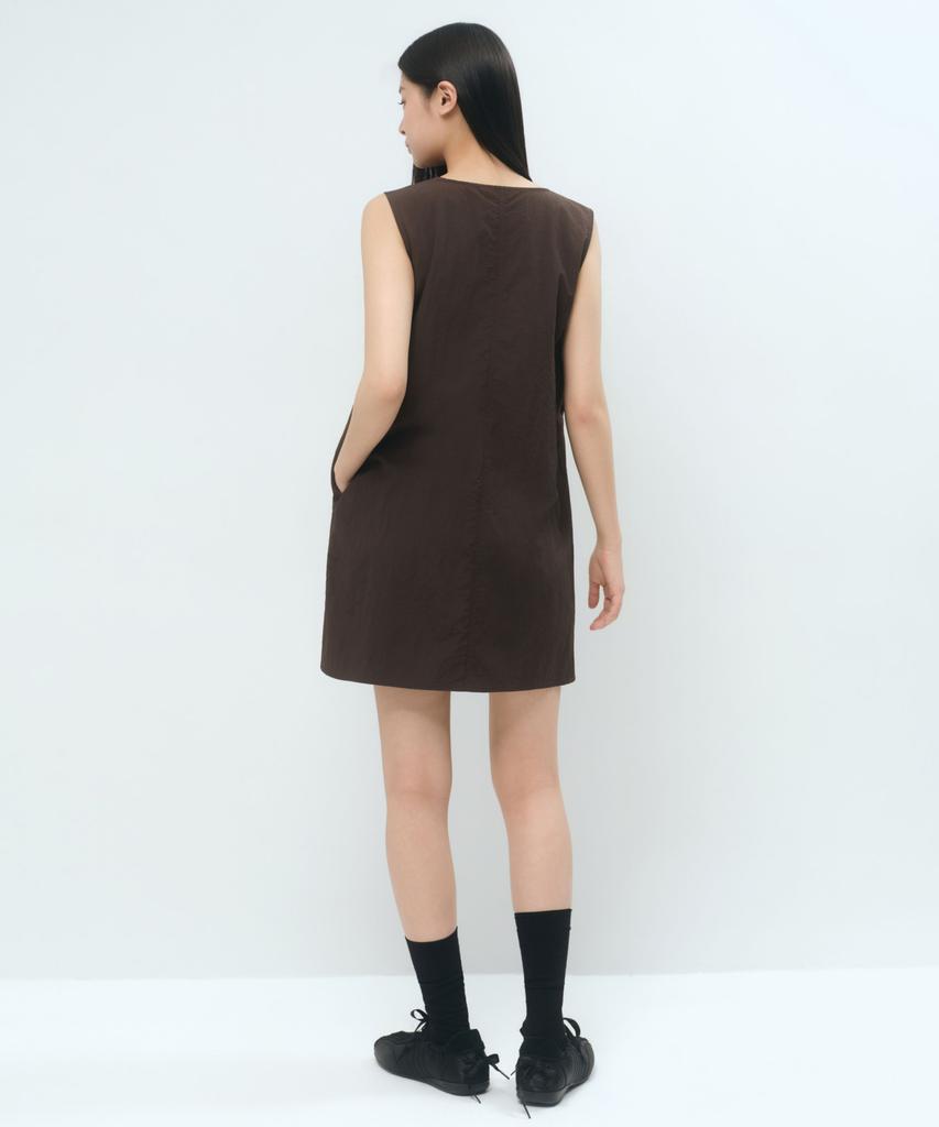 Musinsa Standard Woman Women'S Nylon Mini Dress [Dark Brown]
