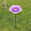 Flower Bird Bath Iron Bird Feeder Tray with Stake Outdoor Water Feeder Flower Bird Bath Bowl for Garden Decoration Bird Lovers Gift
