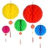 10PCS Waterproof Paper Lantern Ball Jagged Edges Spring Festival Pendant  Chinatown