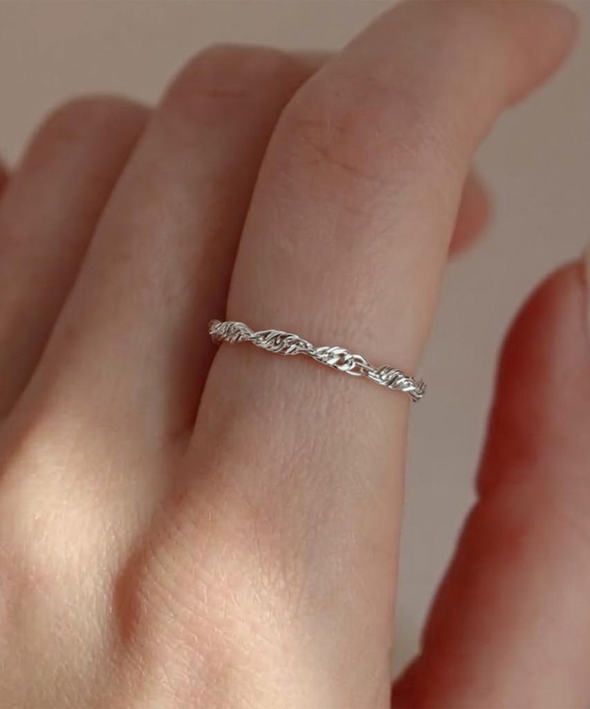 Helene Jewelry Серебряное кольцо с тройной цепочкой из стерлингового серебра 925 пробы (Тип А)