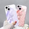 Light luxury flash diamond butterfly mobile phone case Apple 14promax metallic paint glass case iPhone17pm protective case