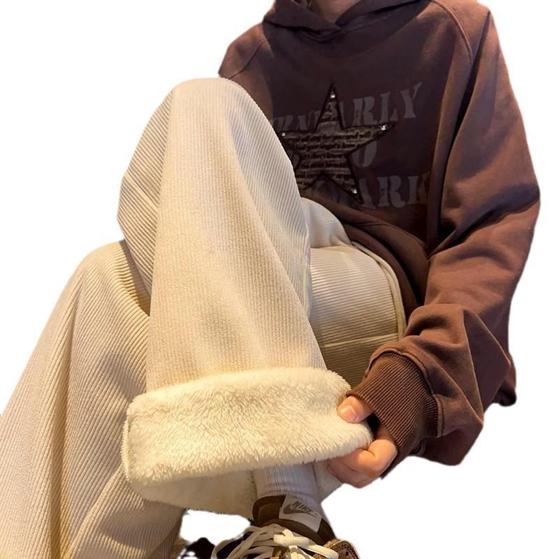 Мужские зимние вельветовые брюки - морозостойкие до -40°, очень толстые с подкладкой из бархата и овчины