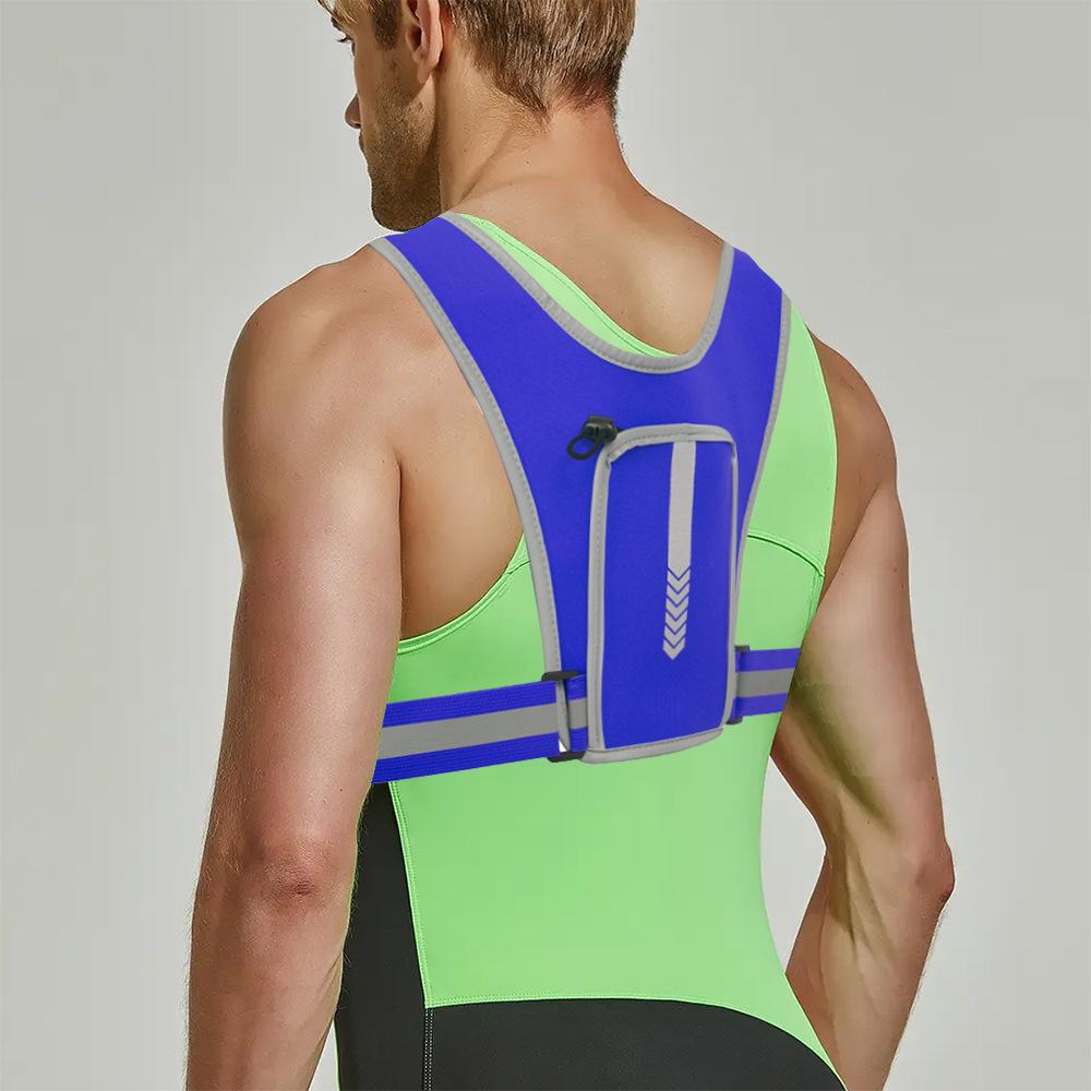 Унисекс-рюкзак для бега со светоотражающим жилетом и держателем для бутылки с водой, идеально подходит для пеших прогулок, фитнеса и занятий спортом на открытом воздухе.