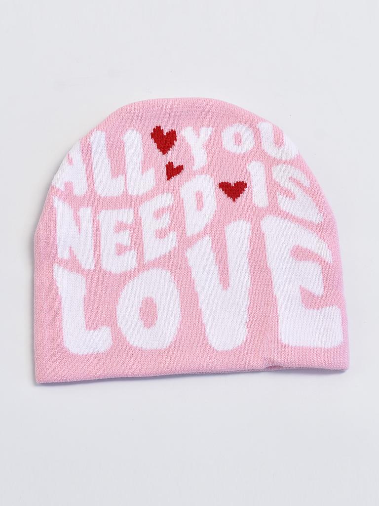 Модная женская и мужская вязаная шапка с принтом в виде букв, жаккардовые шапки осень-зима женская шапка-бини