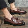 Fashion High Quality Men's Pointed Banquet Business Casual Leather Shoes Tassel Shoes Fashionable Carved Men's Comfortable Leather Shoes