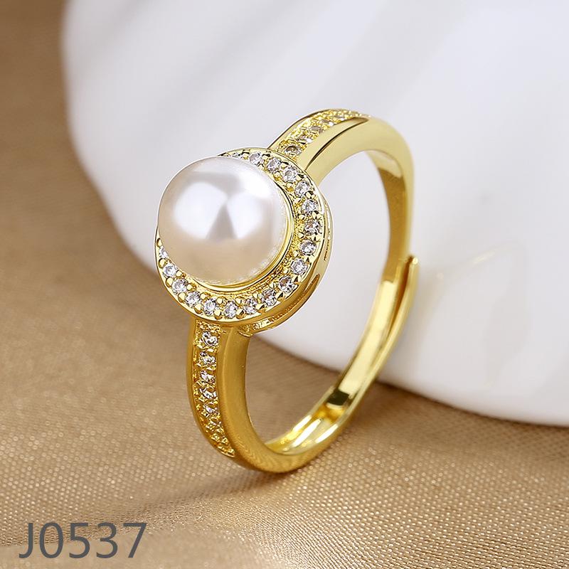 Корейское кольцо с жемчугом класса люкс для женщин – Высококачественное регулируемое украшение на указательный палец, настраиваемая оправа.