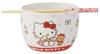 Ceramic Bowl Bamboo Chopsticks Set 600ml 21cm Sanrio Hello Kitty Friends Girls CHBWH1-A
