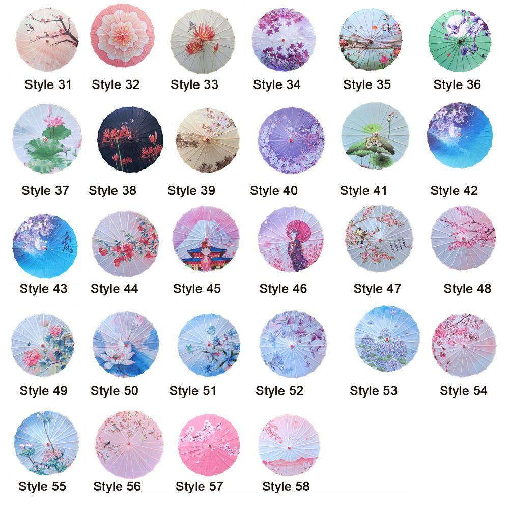 Waterproof Silk Cloth Women Umbrella Rain Proof Costume Parasol Flower Oil Paper Umbrella Party