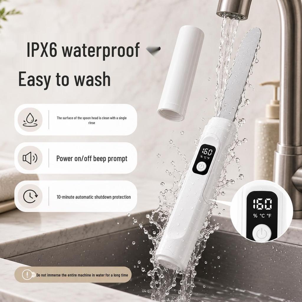 Heated Butter Knife with Fast-Melt Technology - Cheese Spreader Tool, Anti-Scald Design for Baking & Kitchen Use.