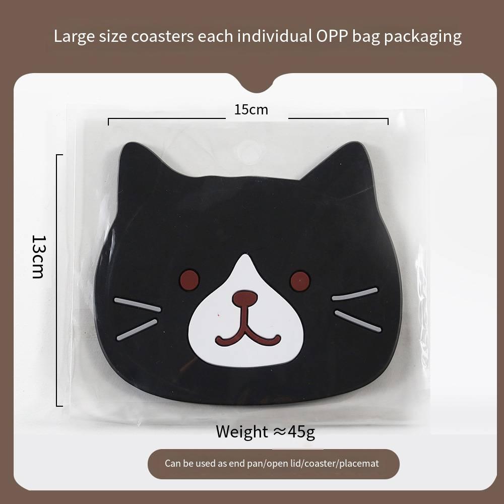 Non-slip Hot Drink Insulated Pad New Cartoon Cat Shaped Tea Mat Cup Holder Mat Coffee Coaster Stand Kitchen Accessories