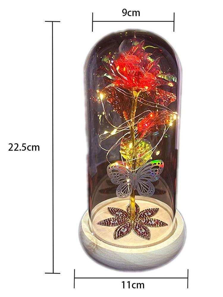 Mother's Day Gifts Birthday Gifts Galaxy Acrylic Rose Crystal Flower Gift Light Up Rose In Glass Dome Artificial Rose Ideas Gift for Mom Sister