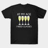Men Black Print T-shirt Super Large TShirt At-my-age-i-need-glasses No-Cut Transfer Paper Print Cotton Tshirt