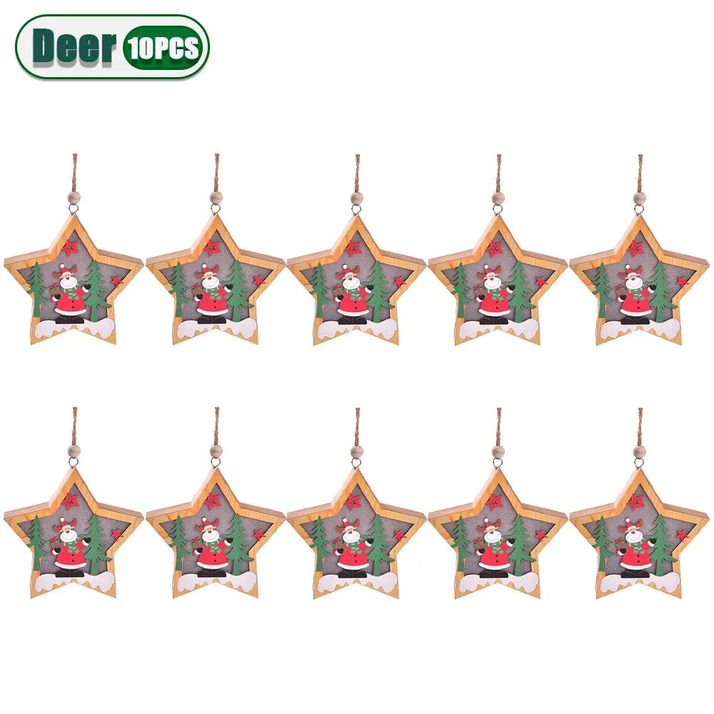 Christmas Decoration LED Illuminated Christmas Tree Hanging Santa Claus Snowman Deer Night Lights Christmas Decoration Hanging