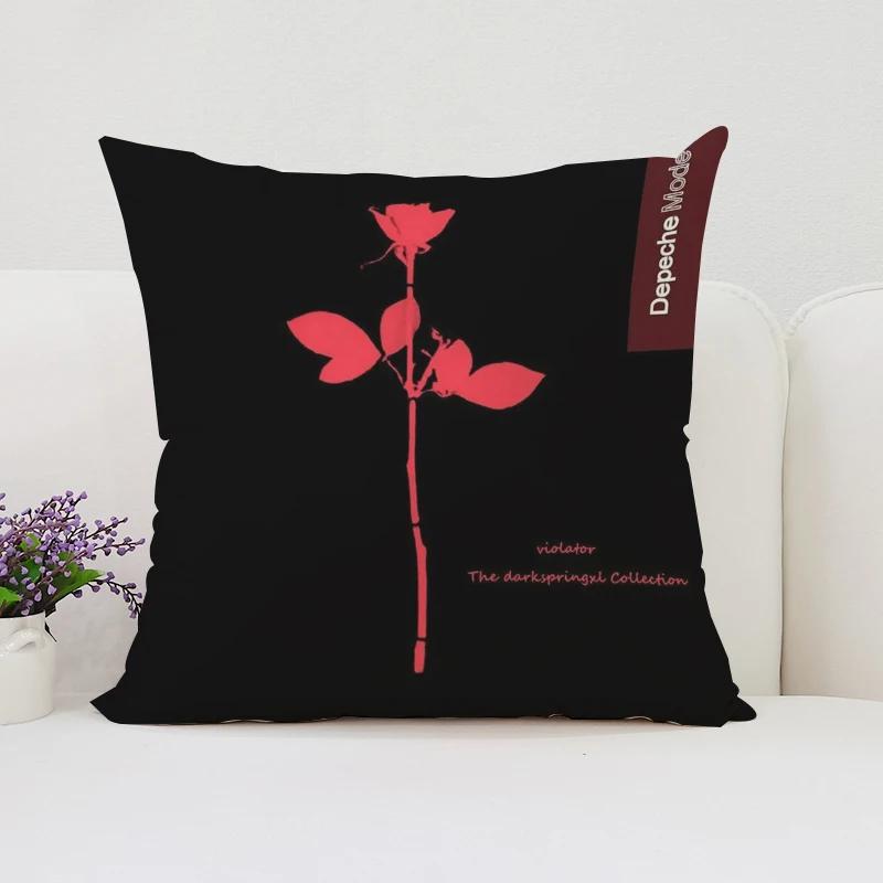 Reversible Printed Pillow Cover DDepeche MMode Fan Gift Home Sofa Decorative Cushion Cover Chair Lumbar Cushion x