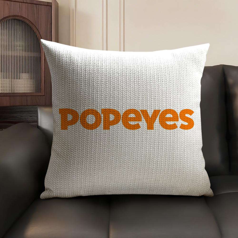 Подушка с принтом Жареная курица P-Popeyes Летняя дышащая льняная органическая ткань Двусторонняя печать Чехол для диванной подушки Домашний декор