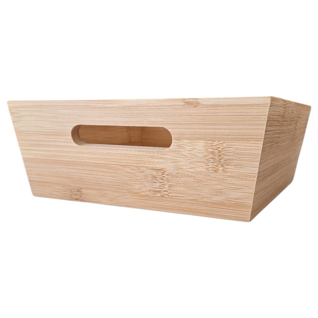 BAMBOO TRAY SQUARE BOX WOODEN ORGANIZER BOX 25x25x7.5 cm