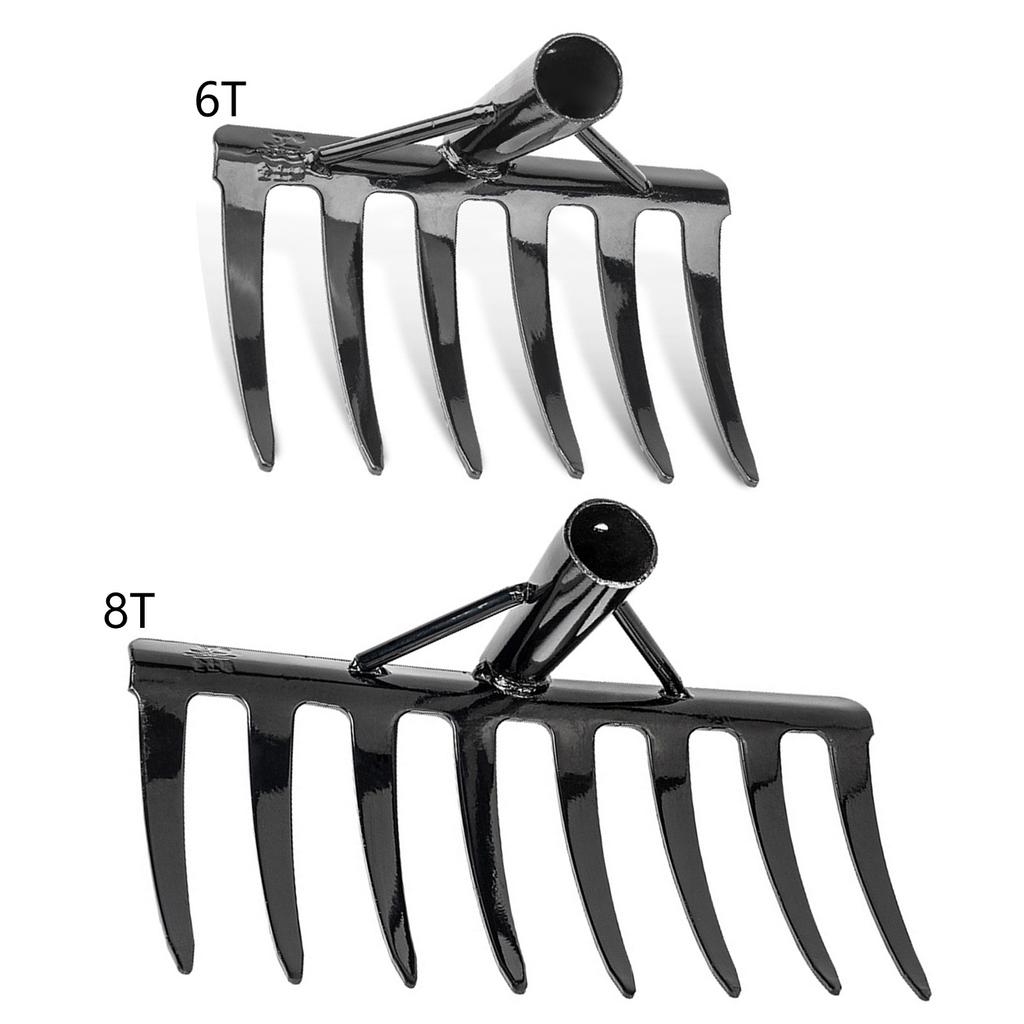Сверхпрочные стальные садовые грабли с 6/8 острыми зубьями, подходящие для эффективного ухода за газоном и аэрации почвы в небольшом саду