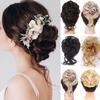 Women Hair Bun Chignon Tassel Style Messy Curly Hair Band Elastic Scrunchy False Hair Pieces Black Blonde Bun