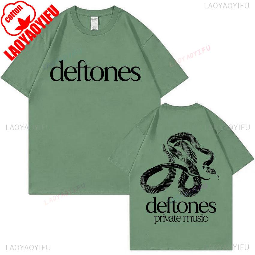 Deftones Alternative Metal Band Snake Graphic Print Unisex Tshirt Vintage Style Oversized Streetwear Concert Tour