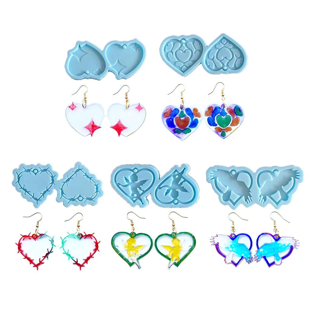 Valentine's Day Series Earring Silicone Mold Suitable for Epoxy Resin Diy Craft Earrings Pendant Earrings Jewelry Making