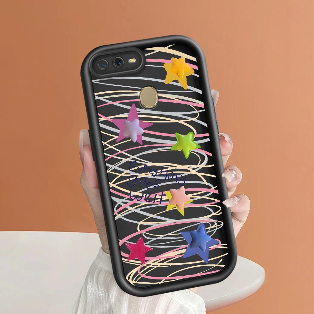 Мягкие силиконовые квадратные лестницы с мультяшным узором, полное покрытие, защита камеры, противоударный чехол для OPPO Reno Realme OnePlus