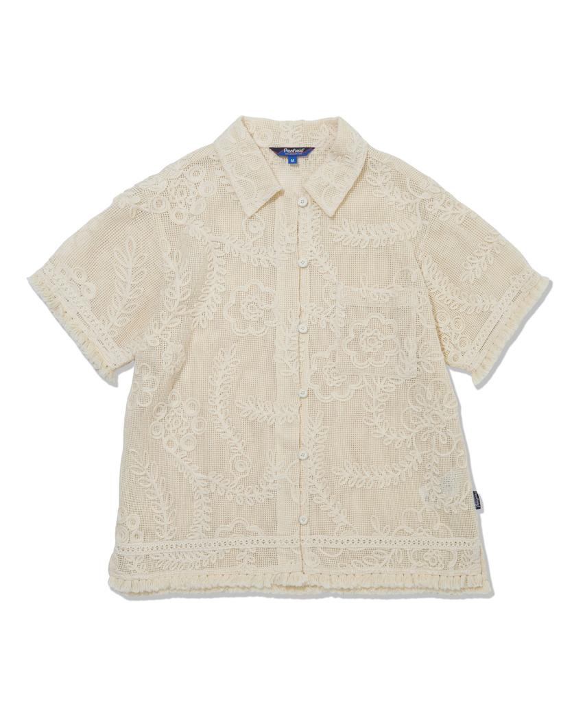 PENFIELD 3D Crochet Patch Half Shirt Beige_Fs2Wr30F