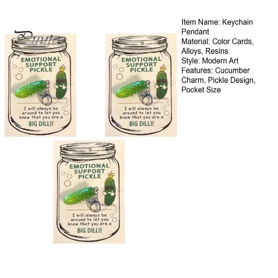 1/2/3 комплекта эмоциональная поддержка брелок для ключей Pickle Design подвеска с карманом объятия открытка тонкая работа металлический смоляной брелок позитивный подарок