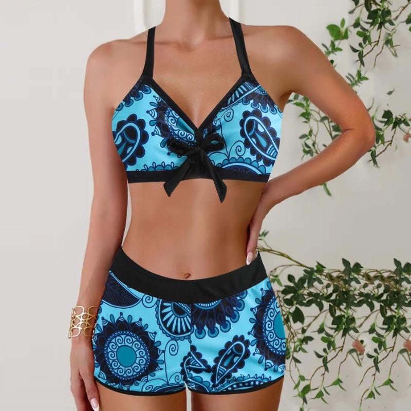 Женские раздельные купальники бикини с геометрическим принтом