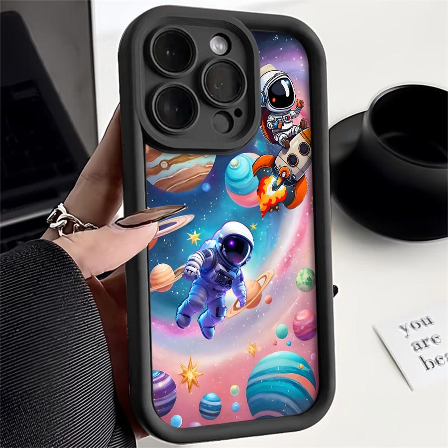 Милый мультяшный чехол-бампер Астронавт для iPhone 17 Pro Max 17e 14 13 11 12 Pro 16 Air 15 Plus