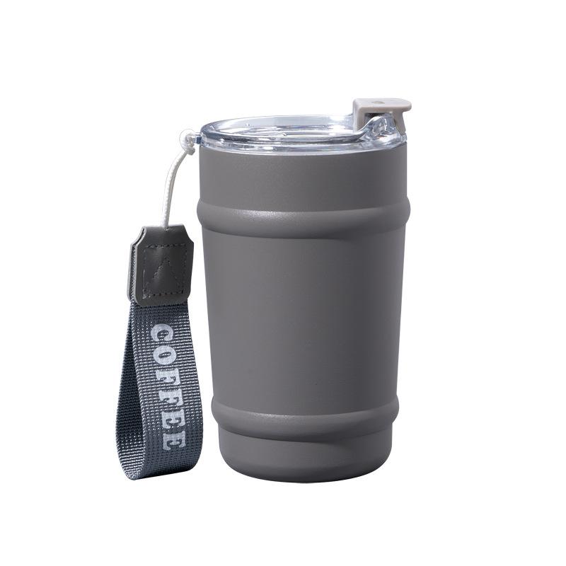 Новая термоизоляционная кофейная кружка с веревкой для переноски Высококачественная стальная кружка для воды Большая емкость для улицы с портативной подарочной кружкой