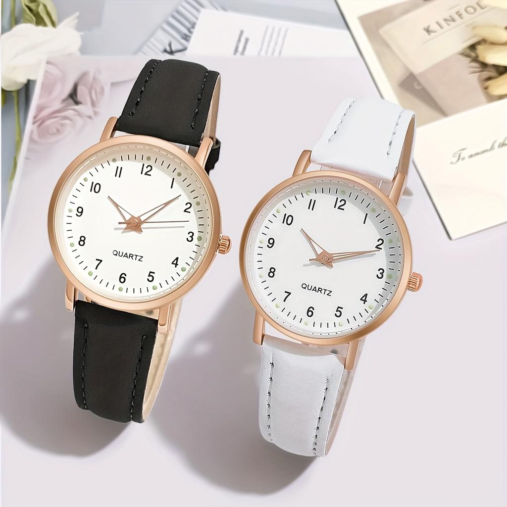 1/pcs and 2/pcs simple, fashionable, cute and compact women's luminous quartz watches