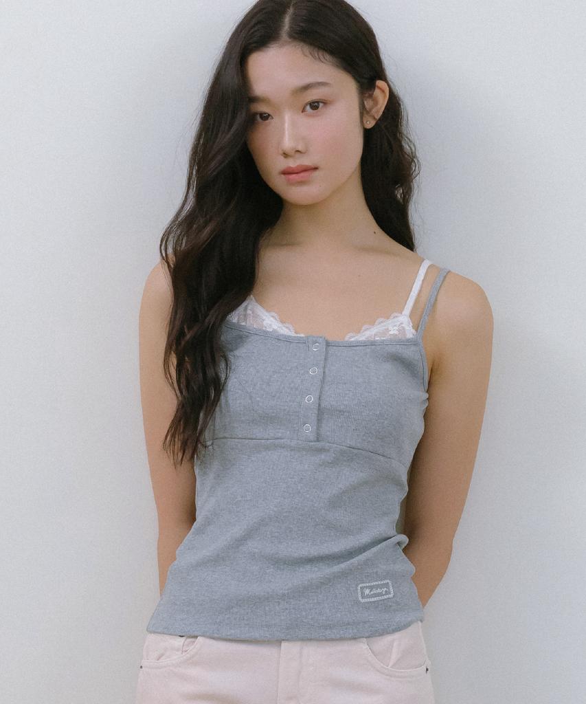 MELLOTORY Lace Layered Sleeveless Top (2 Colors)