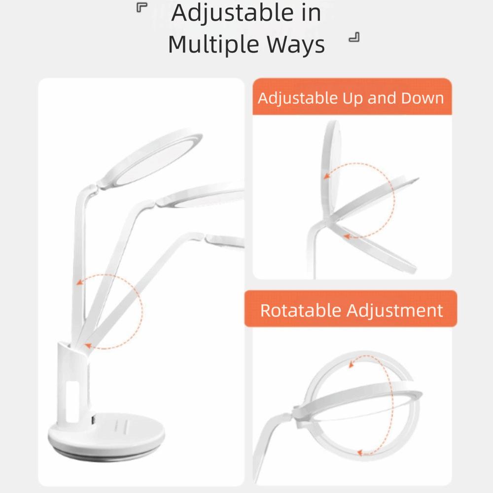 Full Spectrum USB Chargeable Lamp Eye Protection Dimmable Desk Lamp Foldable Lamp  Desk Use