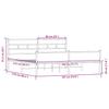 Metal Bed Frame without Mattress Sonoma Oak Finish 183 x 213 cm