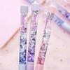 2Pcs Cute 0.5mm Ballpoint Pen Luxury Drift Sand Glitter Crystal MultiColor Creative Ball Kids Gift School Office Supplies