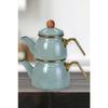 Мягкий зеленый мини-модель эмалированного чайника