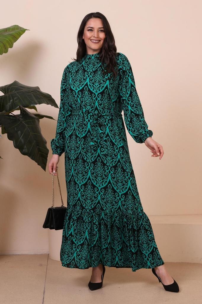 Женское платье большого размера с великолепным воротником, платье больших размеров, хиджаб, плиссированное и плиссированное платье из вискозной ткани