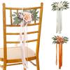 Nordic Style Wedding Pew Flowers Eucalyptus Leaves Artificial Flowers Chair Back Flower  Outdoor